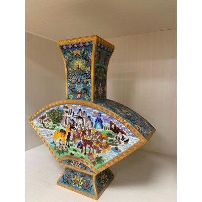 景泰蓝工艺品 景泰蓝花瓶 景泰蓝摆件 掐丝珐琅工艺品 纯手工图2