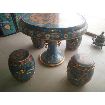 景泰蓝厂家加工定制 景泰蓝家具 景泰蓝家具摆件 铜胎掐丝珐琅图3