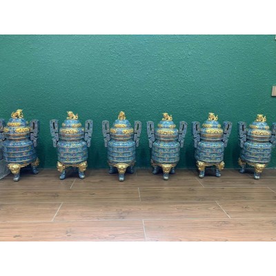 景泰蓝铜胎掐丝珐琅工艺品 纯手工制作 紫铜胎工艺高温烧制图2