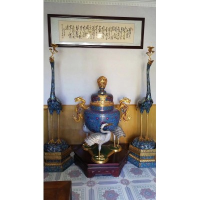 景泰蓝铜胎掐丝珐琅工艺品 纯手工制作 紫铜胎工艺高温烧制图3