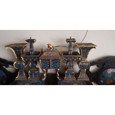 景泰蓝铜胎掐丝珐琅工艺品 纯手工制作 紫铜胎工艺高温烧制图4