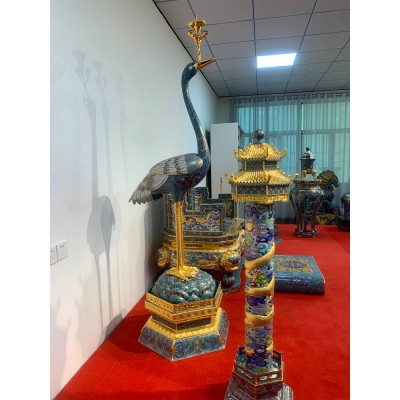 景泰蓝铜胎掐丝珐琅工艺品 纯手工制作 紫铜胎工艺高温烧制